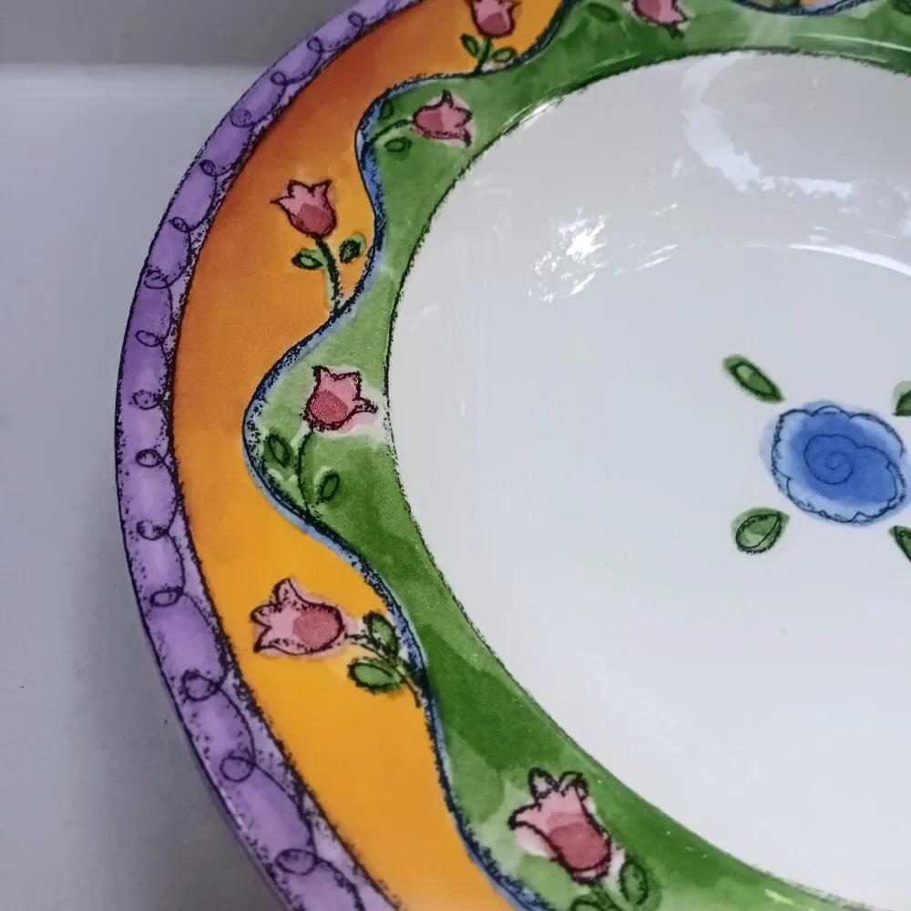 Vtg Sango The Sweet Shoppe Rimmed Soup Bowl-Key Lime Pie-3024-Sue Zipkin-8 7/8